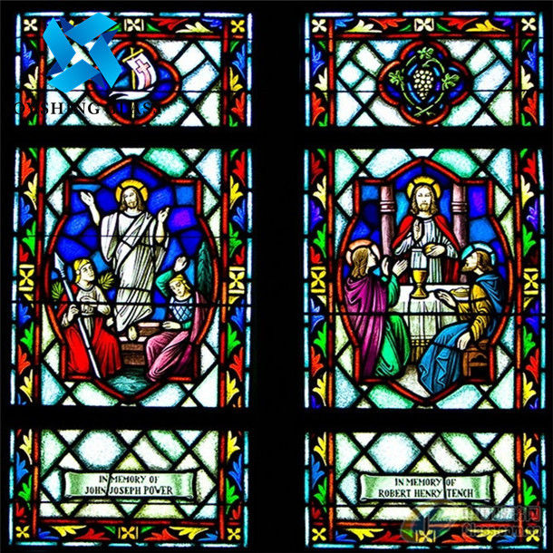 Renkli Kilise Vitray Örneği Mevcut OEM ODM Özelleştirilmiş
