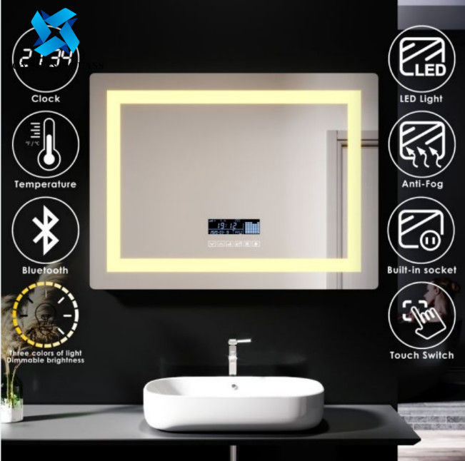 Isıtmalı Aydınlatmalı LED Banyo Aynası Bluetoothlu 600*800 700*900 750*1000